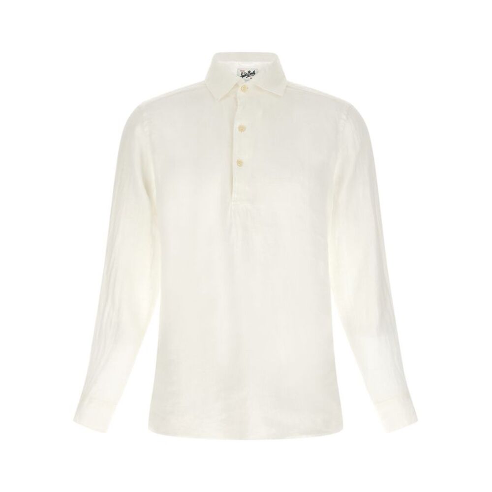 MC2 Saint Barth White Linen Polo Men's Shirt